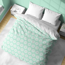 Virvlar Daisy på Mint Duvet Cover