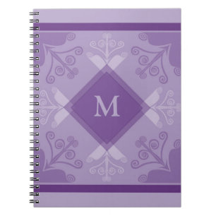 Virvlar runt för Monogramspiral för mönster den Anteckningsbok