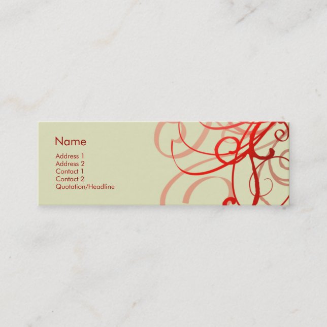 Virvlar runt nr. 0025 mini visitkort (Framsida)