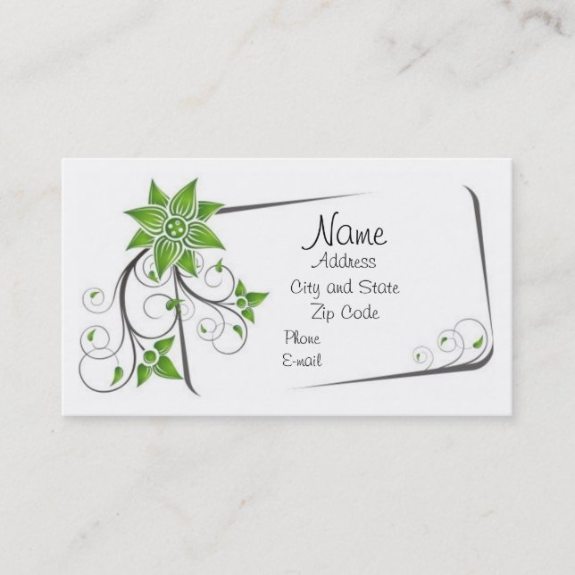 Virvlar runt och gränsar visitkort (Framsida)