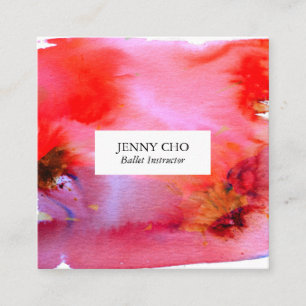 Virvlar runt, & stänkvattenfärgvisitkorten fyrkantigt visitkort