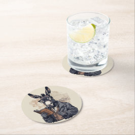 Vis donkey — Coaster Set Underlägg Papper Rund