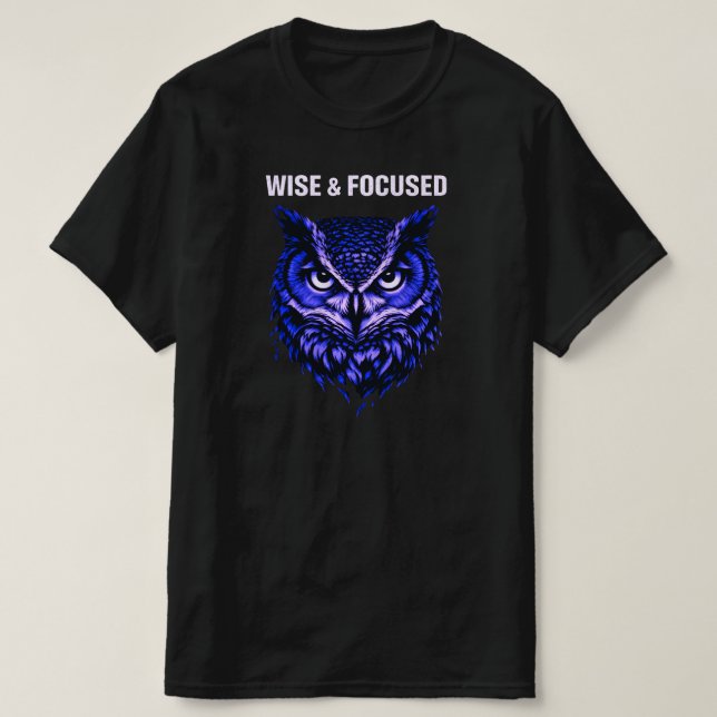 Vis & Fokuserad Inspirerande Uggle Grafisk Tröja (Design framsida)