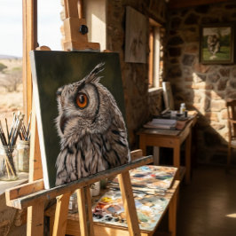 Vis Wise Owl Painting Stor Canvastryck