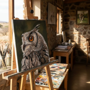Vis Wise Owl Painting Stor Canvastryck