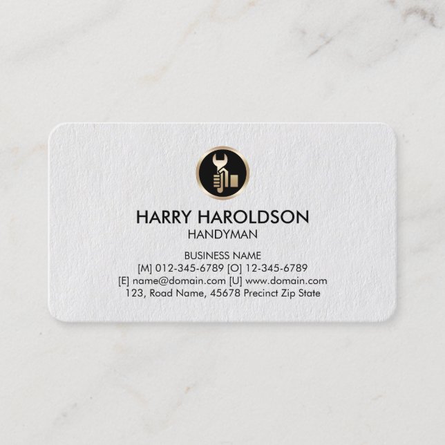 Visa Affärskortet Enkel Handyman för ikonen Verkty Visitkort (Framsida)