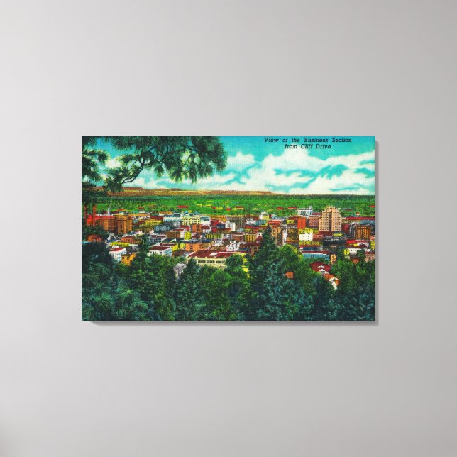 Visa affärssektion från Cliff Drive Canvastryck (Framsida)