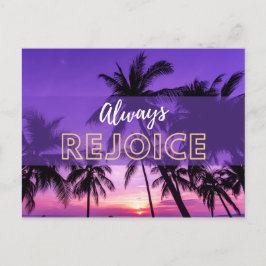 Visa alltid Lila Handflatan Sunset Vykort