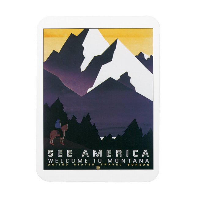 Visa Amerika ~ Välkommen till Montana Magnet (Vertikal)
