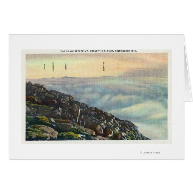 Visa andra Adirondack Mts ovanför molnen Hälsningskort (Framsidan Horizontal)