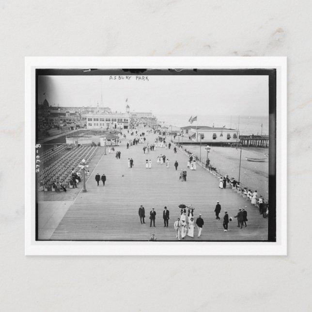 Visa Asbury Park NJ c1910-Vintagen Vykort (Framsida)