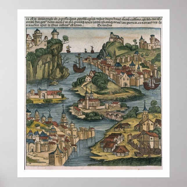 Visa att Bosporen kommer in från Svarta havet. Poster (Framsidan)