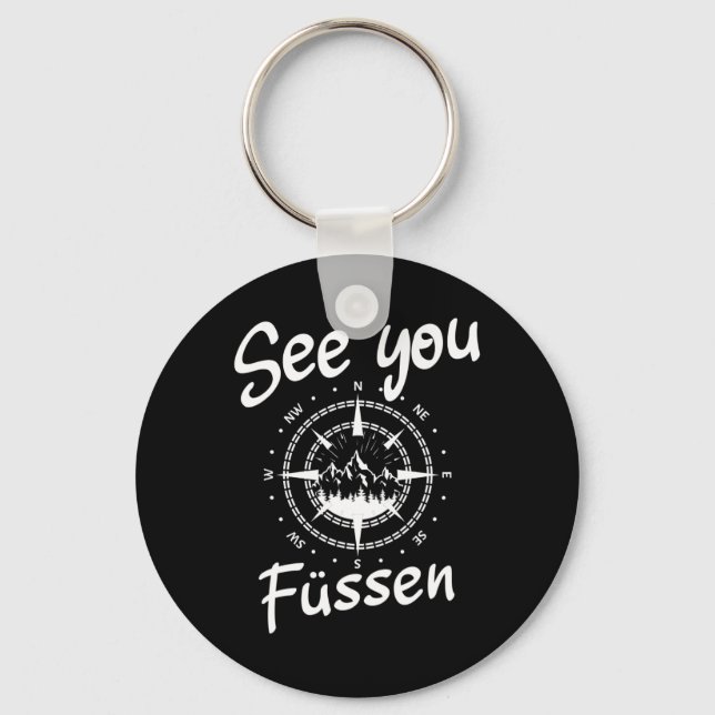 Visa att du Tyskland Füssen Vacation Ski Comp Nyckelring (Framsida)