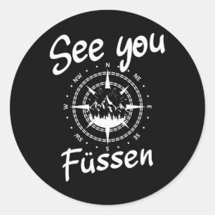 Visa att du Tyskland Füssen Vacation Ski Comp Runt Klistermärke