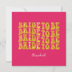 Visa att vara Guld Glitter text med Namn, Rosa Inbjudningar