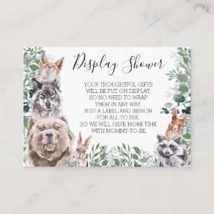Visa Baby Shower Woodland Animals Skog Visitkort