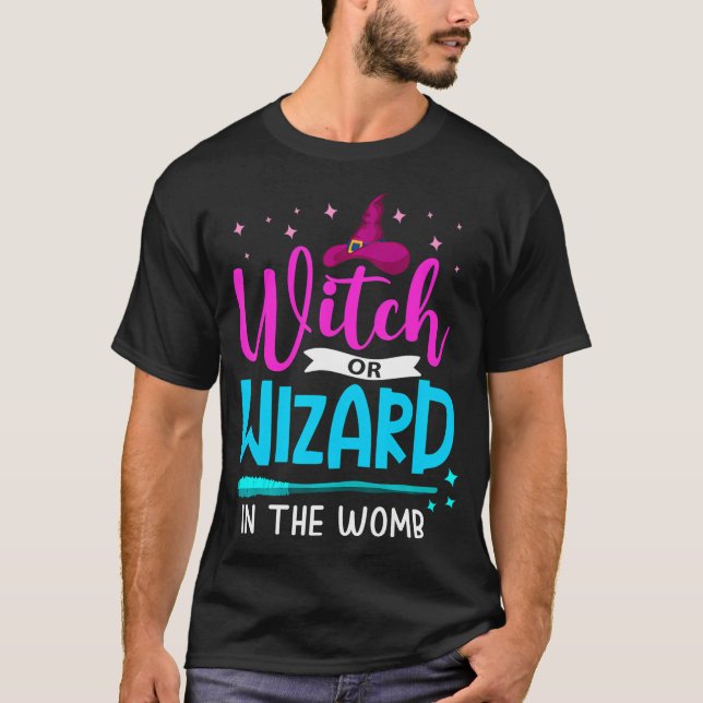 Visa babysknappen Party för Witch eller Wizard Gen T Shirt (Framsida)