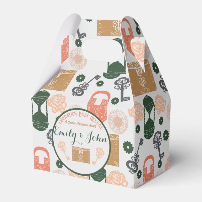 Visa babystövel för Gender i Escape-rum Presentaskar (Framsidan Sidan)