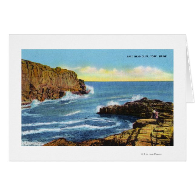 Visa Bald Head Cliff i York Beach Hälsningskort (Framsidan Horizontal)