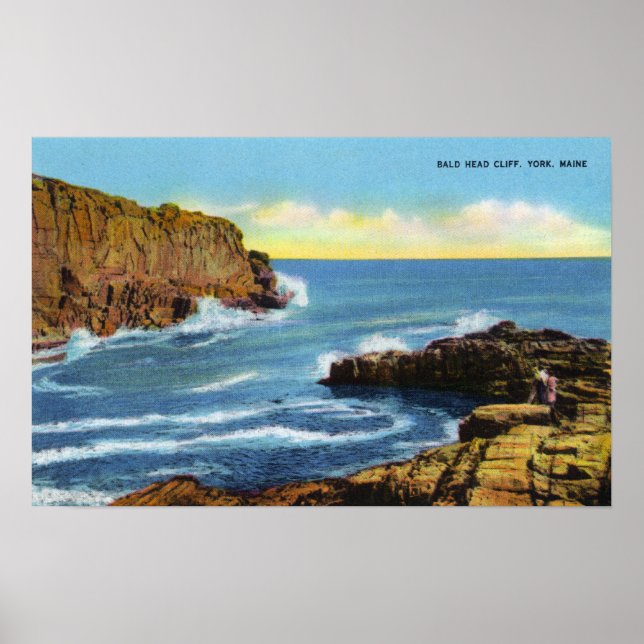 Visa Bald Head Cliff i York Beach Poster (Framsidan)
