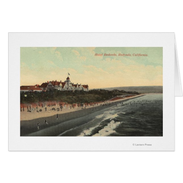 Visa Beach & Hotel Redondo Hälsningskort (Framsidan Horizontal)