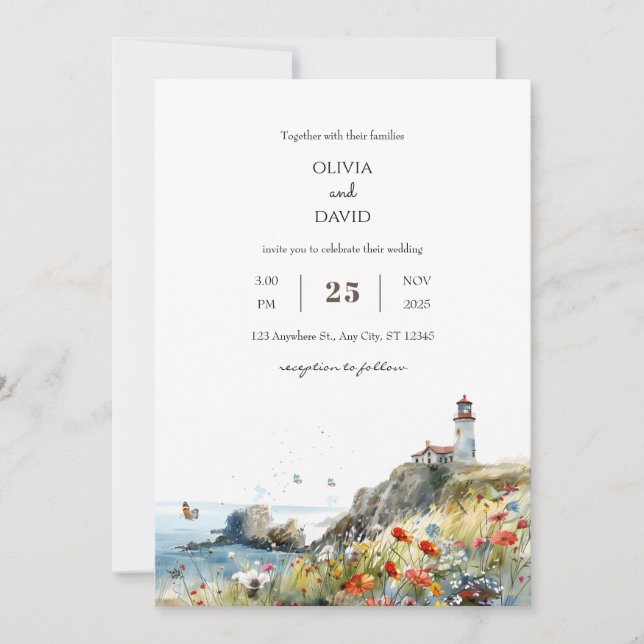 Visa Beach Wedding Inbjudningar (Framsida)