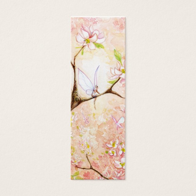 Visa bokmärke för rosa Blommar Litet Visitkort (Framsidan)