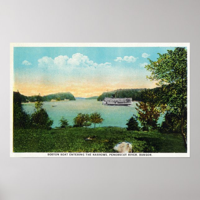 Visa Boston Boat Entering the Narrows Poster (Framsidan)