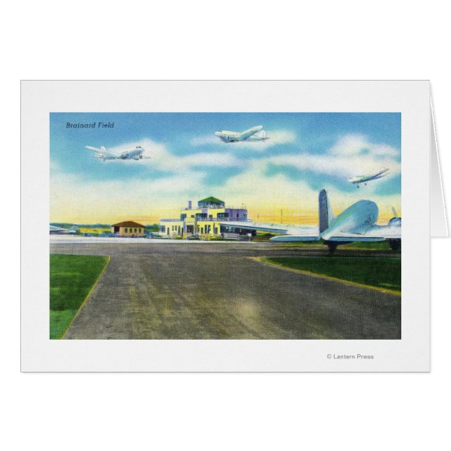 Visa Brainard Fält, Flygplan Landing & Hälsningskort (Framsidan Horizontal)