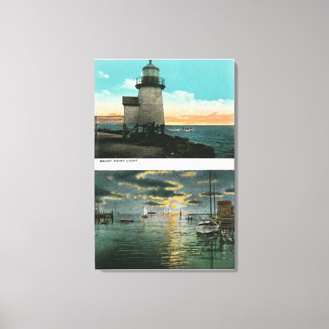 Visa brant Point-fyr Canvastryck (Framsida)