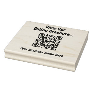 Visa broschyr om Online via QR-koden Rubber Frimär Stämpel