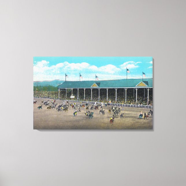 Visa Bucking Tävling Canvastryck (Framsida)