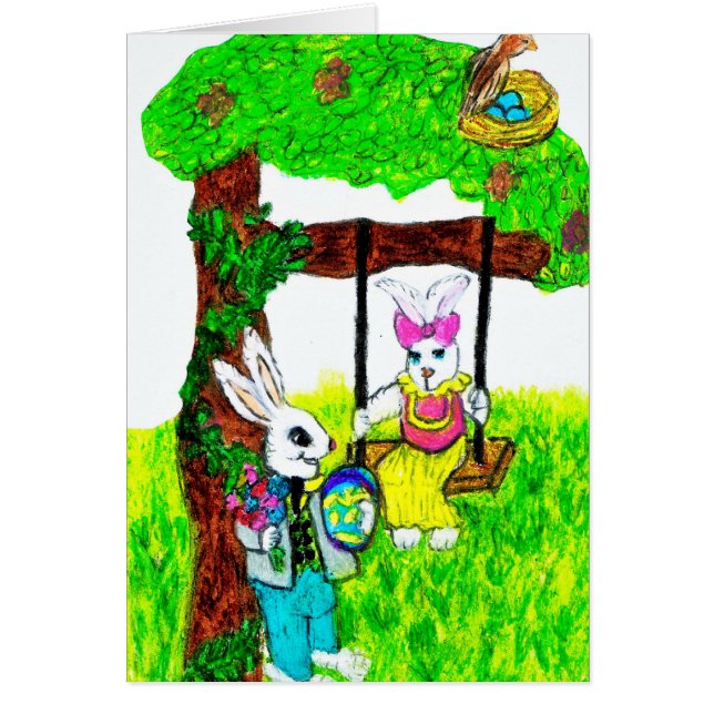 VISA BUNNY KÄRLEK-kort Hälsningskort (Framsidan)
