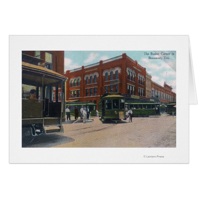 Visa Busiest CornerBeaumont, TX Hälsningskort (Framsidan Horizontal)