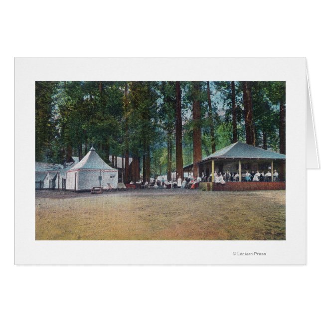 Visa Camp CurryYosemite Nat'l Park, CA Hälsningskort (Framsidan Horizontal)