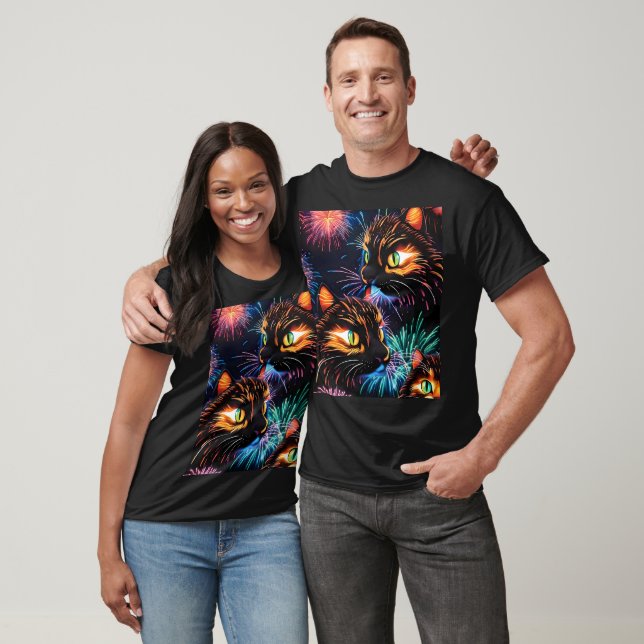 Visa Cats Fireworks T Shirt (Unisex)