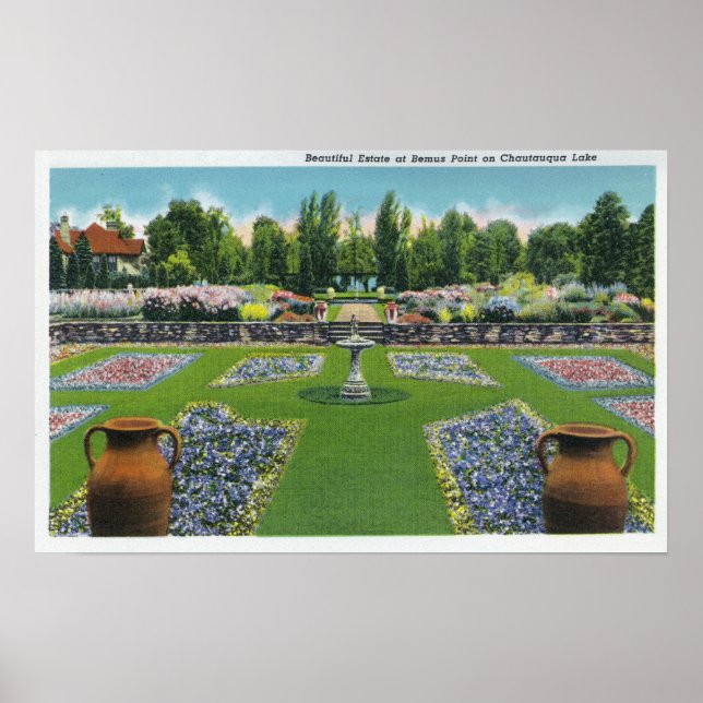 Visa Chautauqua Sjö Gods Gardens Poster (Framsidan)