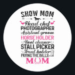 Visa Chef Fotograf för Mamma-huvud, stant Groom Ho Runt Klistermärke<br><div class="desc">Visa Mamma Chef Fotograf Istant Groom Horse Holder</div>