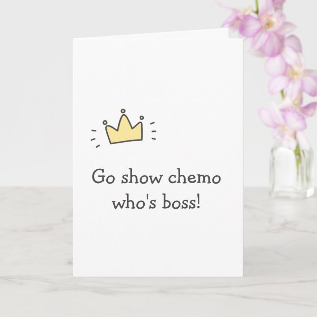 Visa Chemo som är Chef! Uppmuntran till Cute Cance Kort (Orkide)