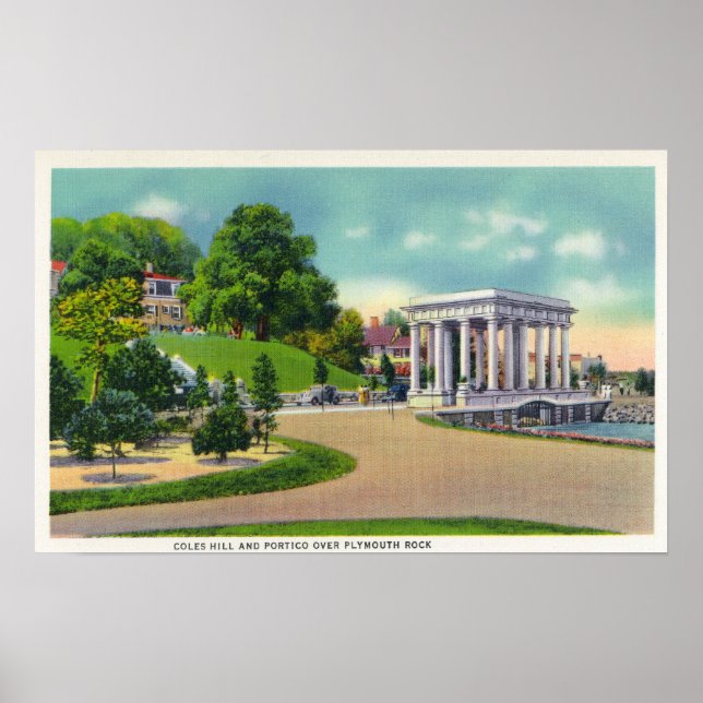 Visa Coles Backe och Plymouth Sten Portico Poster (Framsidan)