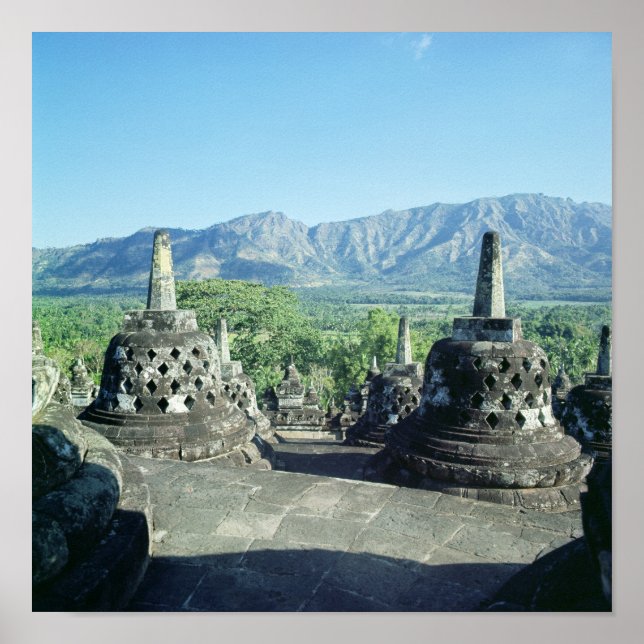 Visa de tre cirkulära terrasserna poster (Framsidan)