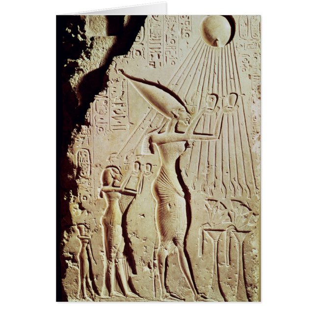 Visa den Amenophis droppen, Nefertiti och dottern Hälsningskort (Framsidan)