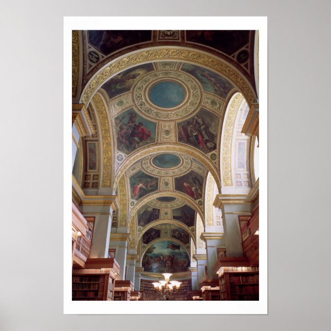 Visa det kofferta taket för Bibliotek med gylda my Poster (Framsidan)