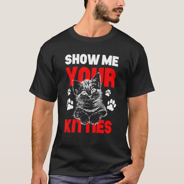 Visa din Kattunge-kattstämpel T Shirt (Framsida)