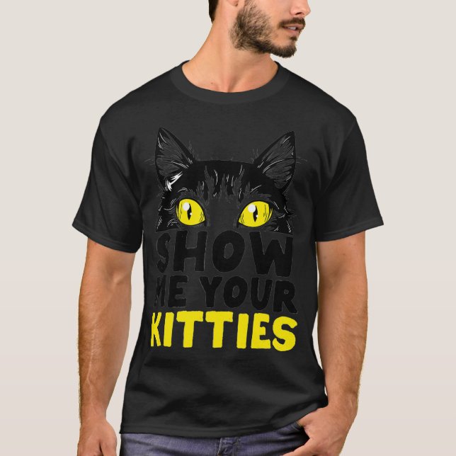 Visa din Kattunge-roliga Crazy Cat Dam Peeking T Shirt (Framsida)