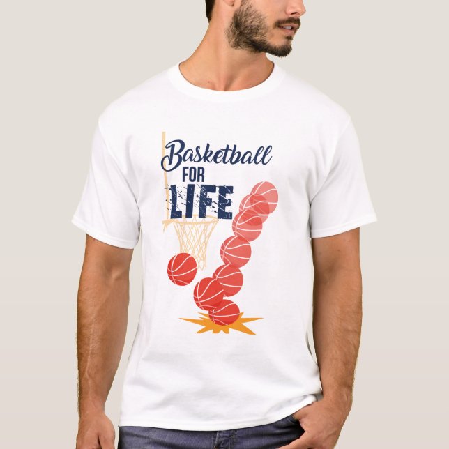 Visa din passion med vår basketboll för livet t shirt (Framsida)