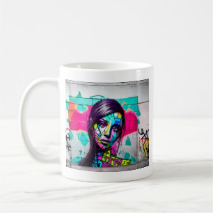 Visa din sanna Färg Graffiti Ai Generated Kaffemugg