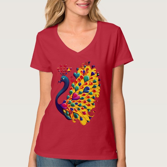 Visa dina fjädrar V-Nacke T-Shirt (Framsida)