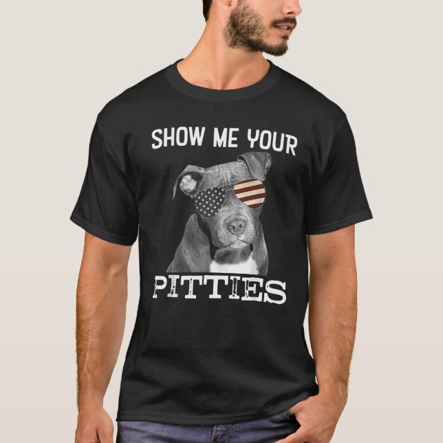 Visa dina Pitbull-Hundälskare För manar T Shirt (Framsida)