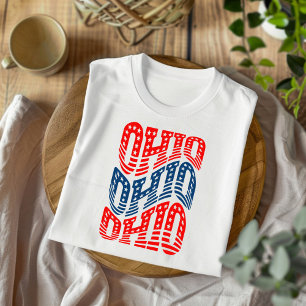 Visa ditt Ohio-stolthet med en retro-patriotisk rö T Shirt